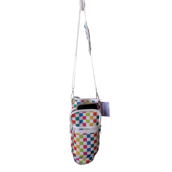 Checkered Bottle Sleeve Or Crossbody Multi Purpose Bag BNWT - Picture 1 of 5